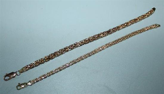 Two 9ct gold bracelets